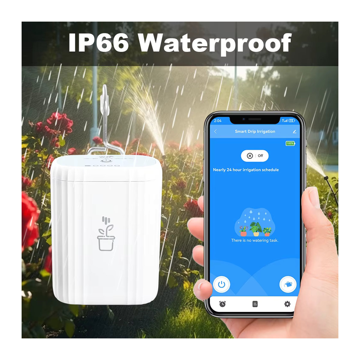 Tuya WiFi Smart Bewässerungspumpe mit wiederaufladbarem Akku für intelligente Tropfbewässerung im Garten und Haushalt - Bild 2
