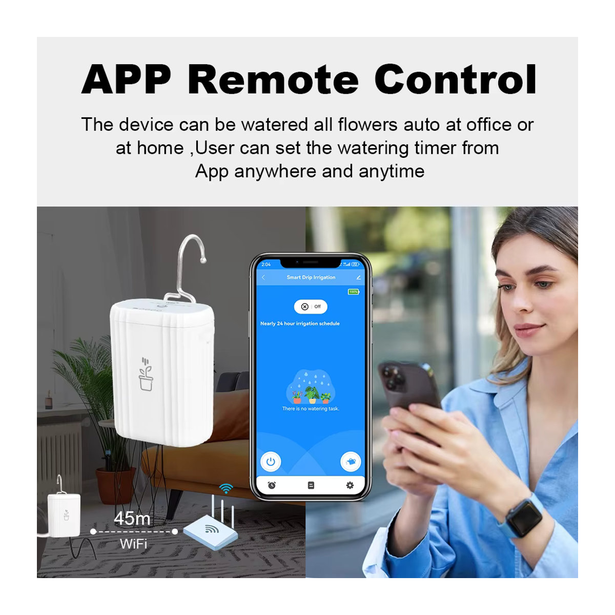 Tuya WiFi Smart Bewässerungspumpe mit wiederaufladbarem Akku für intelligente Tropfbewässerung im Garten und Haushalt - Bild 5