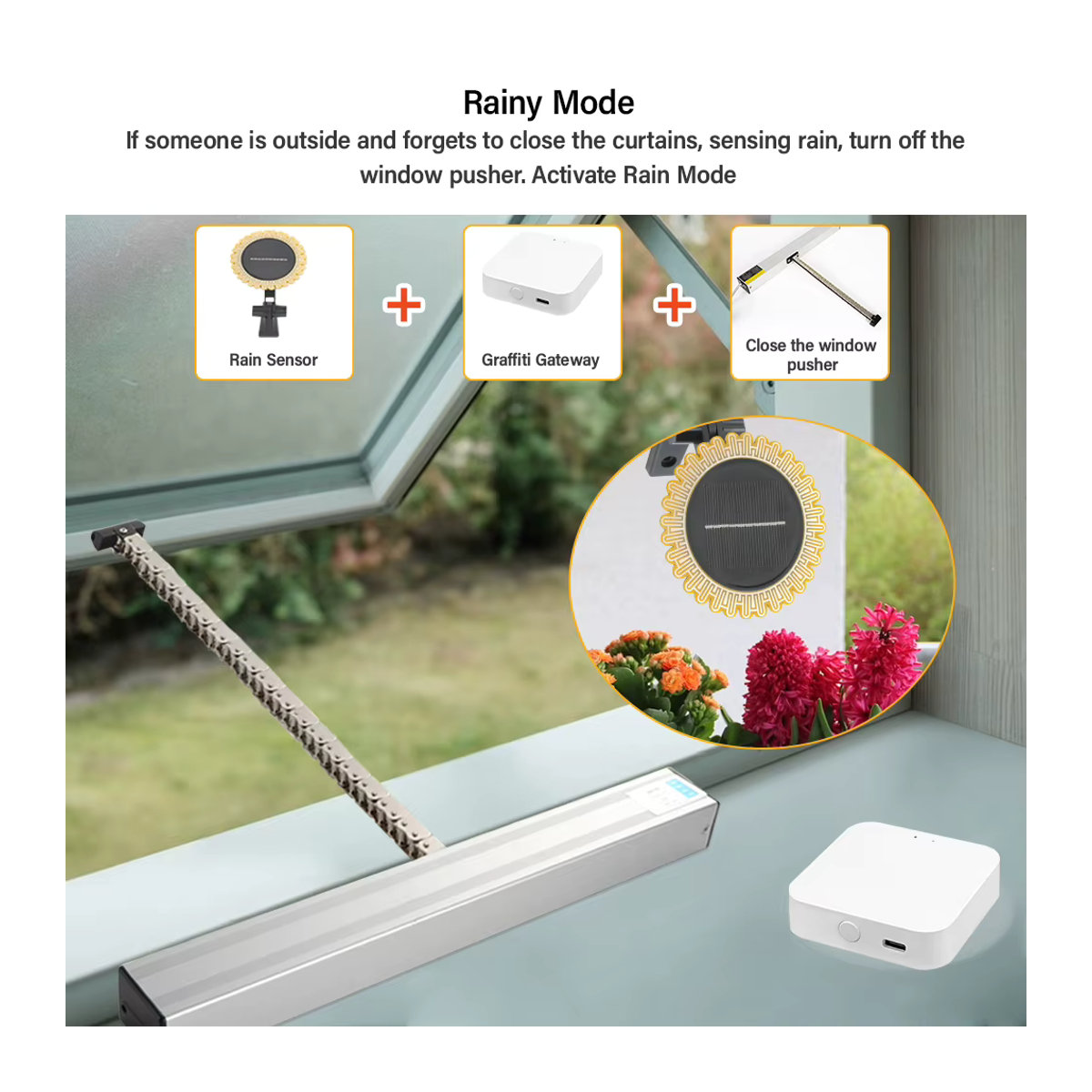 Tuya Zigbee 2-in-1 Solar-Sonnenlicht- und Regenwassersensor zur Wettererkennung für Smart Life und Gartenarbeit - Bild 2