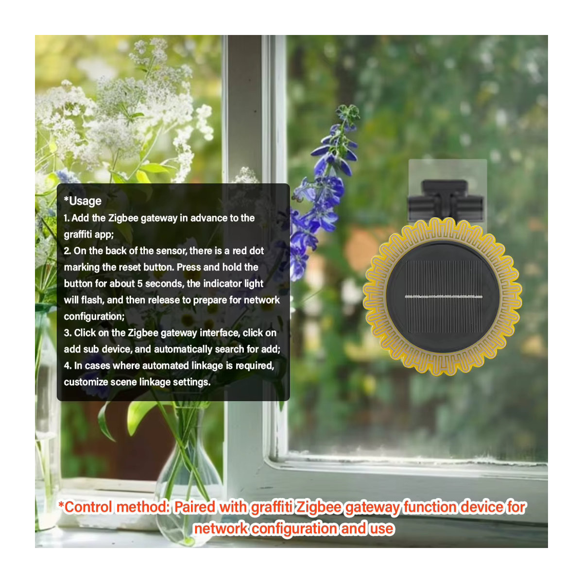 Tuya Zigbee 2-in-1 Solar-Sonnenlicht- und Regenwassersensor zur Wettererkennung für Smart Life und Gartenarbeit - Bild 4