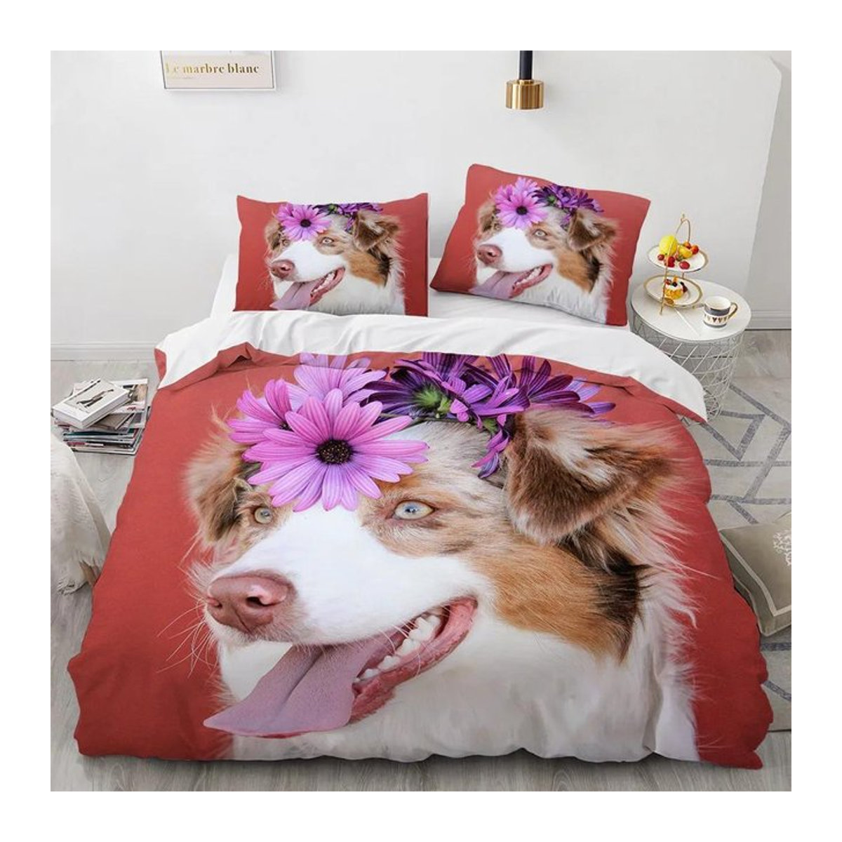 Twin Sze Bettwäscheset für Kinder mit Cartoon Hund Motiv, 2- oder 3-teilig, B/H: 135 x 200 cm - Bild 1