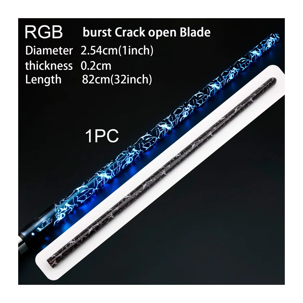TXQ RGB und Pixel Lichtschwert Klinge aus transparentem PC für Metallgriff, 16 Typen, verschiedene Größen und Durchmesser - Bild 3