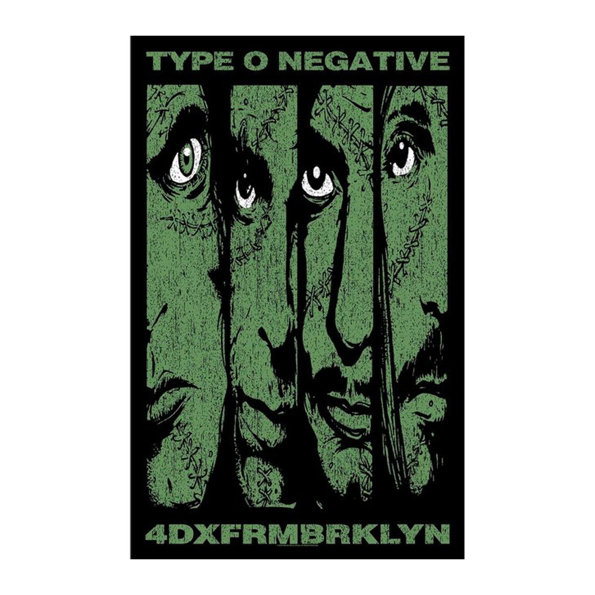 Typ O Negativ 4DXFRMBRKLYN Textilplakat in grün/schwarz, Größe One Size - Bild 1