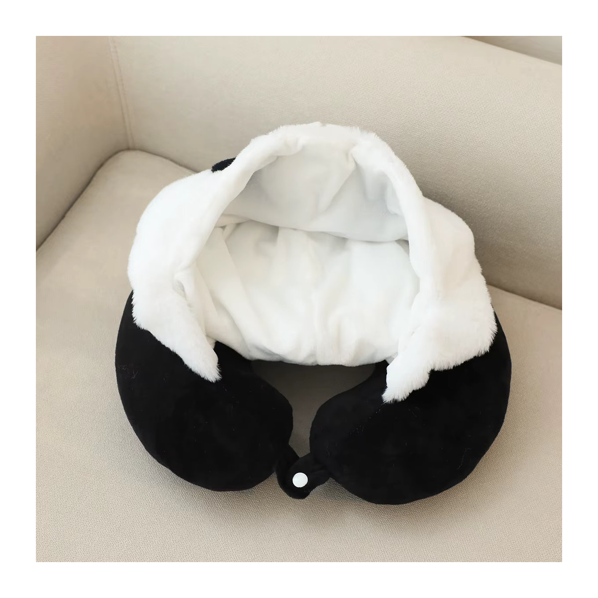 U-förmiges Nackenkissen mit Panda-Cartoon-Design für Büro und Reisen - Bild 2