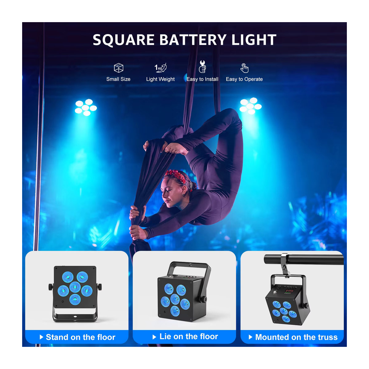 U'king 4er Set LED Par Lights 50W RGBWAUV 6-in-1 Bühnenlicht mit DMX512 und Fernbedienung für DJ, Disco und Party - Bild 4