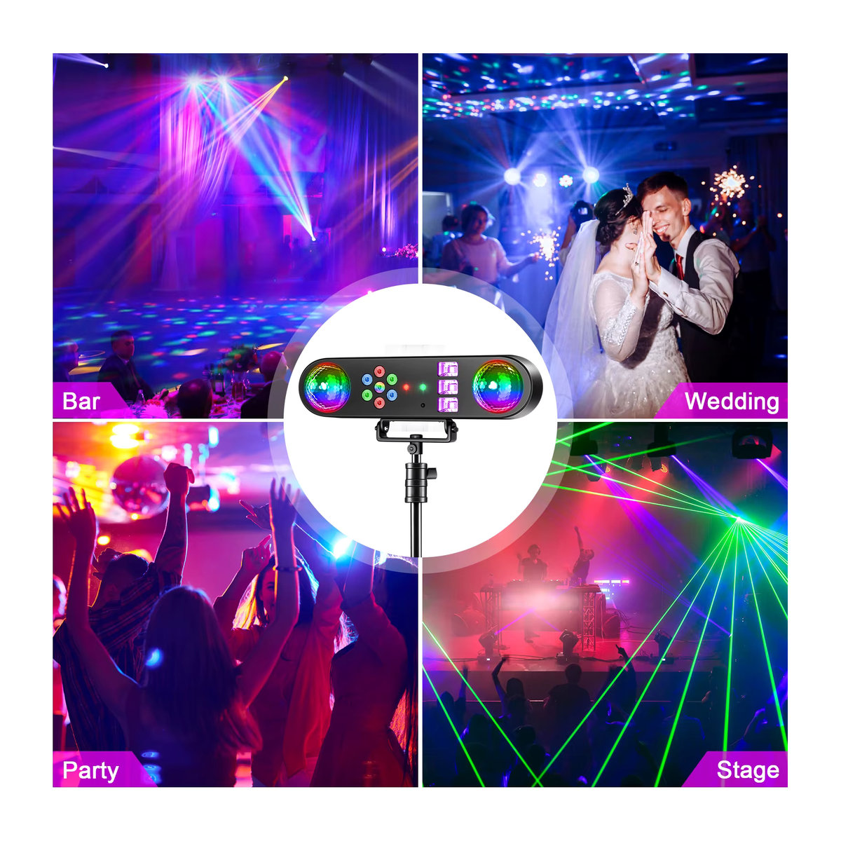 U'King Mini 5in1 Mobile Bühne mit Effektlicht, Sound Control und Strobe für DJ Shows und Partys - Bild 4