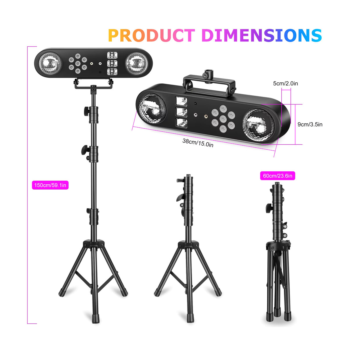 U'King Mini 5in1 Mobile Bühne mit Effektlicht, Sound Control und Strobe für DJ Shows und Partys - Bild 6