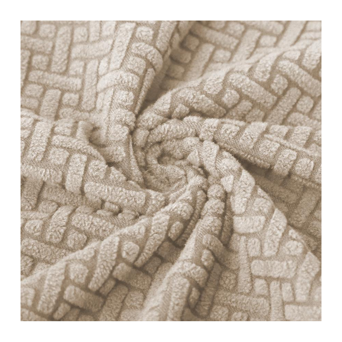 Ubieramy-Meble Elastischer Stuhlbezug aus Jacquard in Grau und Beige - Bild 2