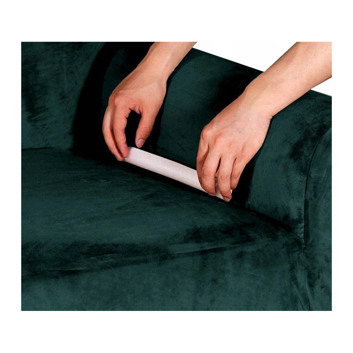 Ubieramy-Meble Sofa-Bezug für 2-Sitzer aus Samt in Flaschengrün - Bild 2