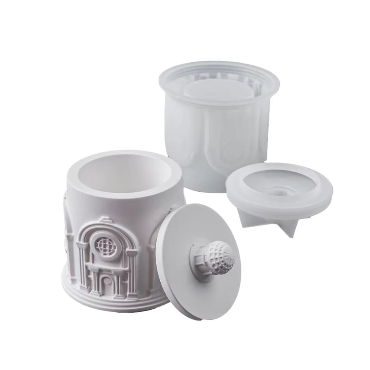 UDOCOOL Silikonform Schloss für DIY Kerzen, Glasgefäße, Blumentöpfe oder Deko aus Zement, Gips und Harz - Bild 4