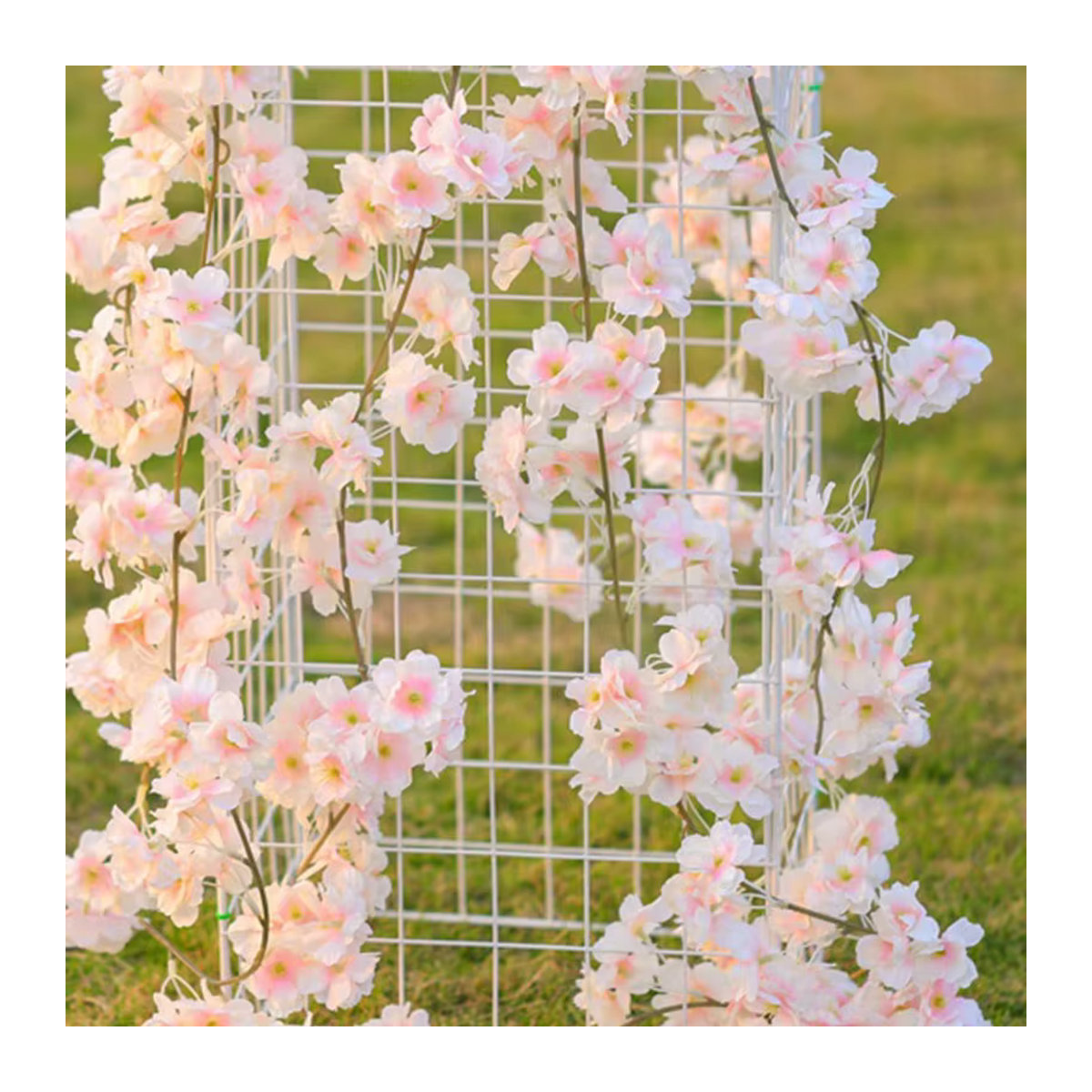 Uflower Kirschblüten Girlande Rosa, Künstliche Sakura Blumen aus Textil für Hochzeit und Dekoration, Länge: 180 cm - Bild 4
