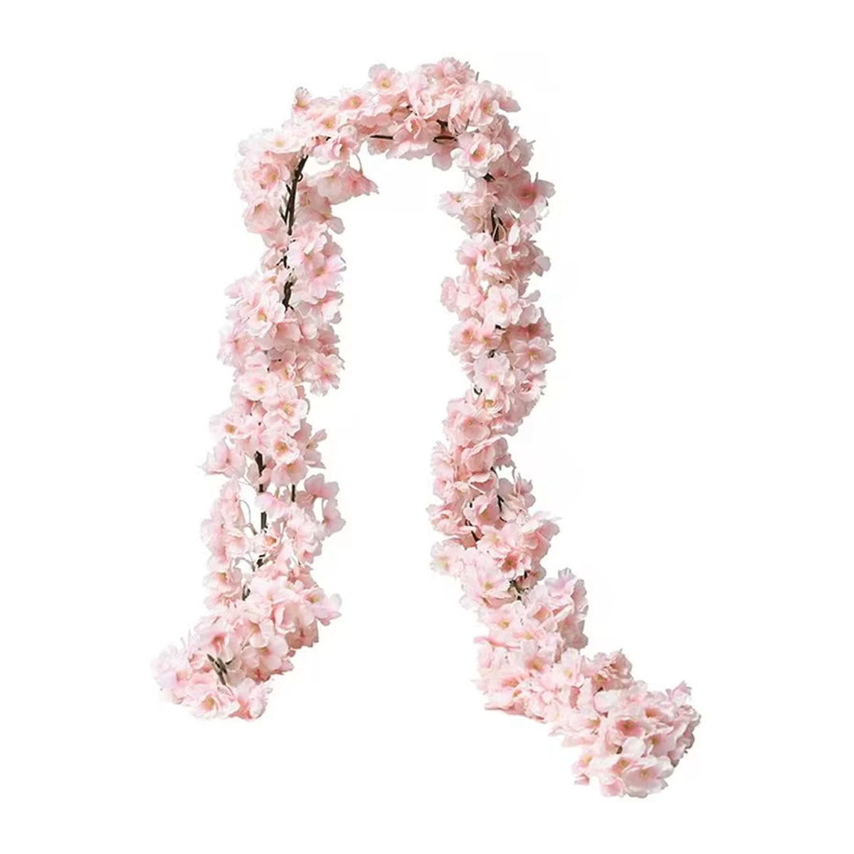 Uflower Kirschblüten Girlande Rosa, Künstliche Sakura Blumen aus Textil für Hochzeit und Dekoration, Länge: 180 cm - Bild 5