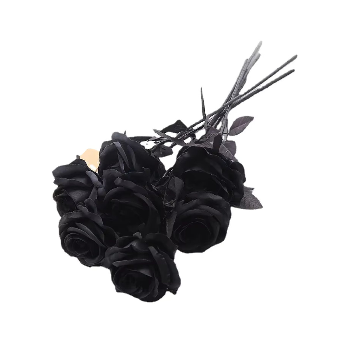 Uflower Künstliche Einzelrose in Schwarz für Halloween und Gothic Dekoration - Bild 5