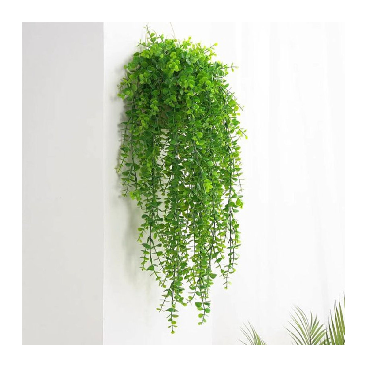 Uflower Künstliche Pflanzenrebe aus Kunststoff und Rattan in Grün, 100 cm hängende Girlande für Dekorationen und Hochzeiten - Bild 1