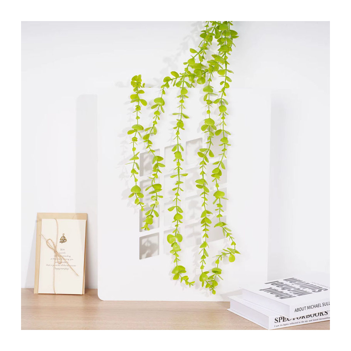 Uflower Künstliche Pflanzenrebe aus Kunststoff und Rattan in Grün, 100 cm hängende Girlande für Dekorationen und Hochzeiten - Bild 3