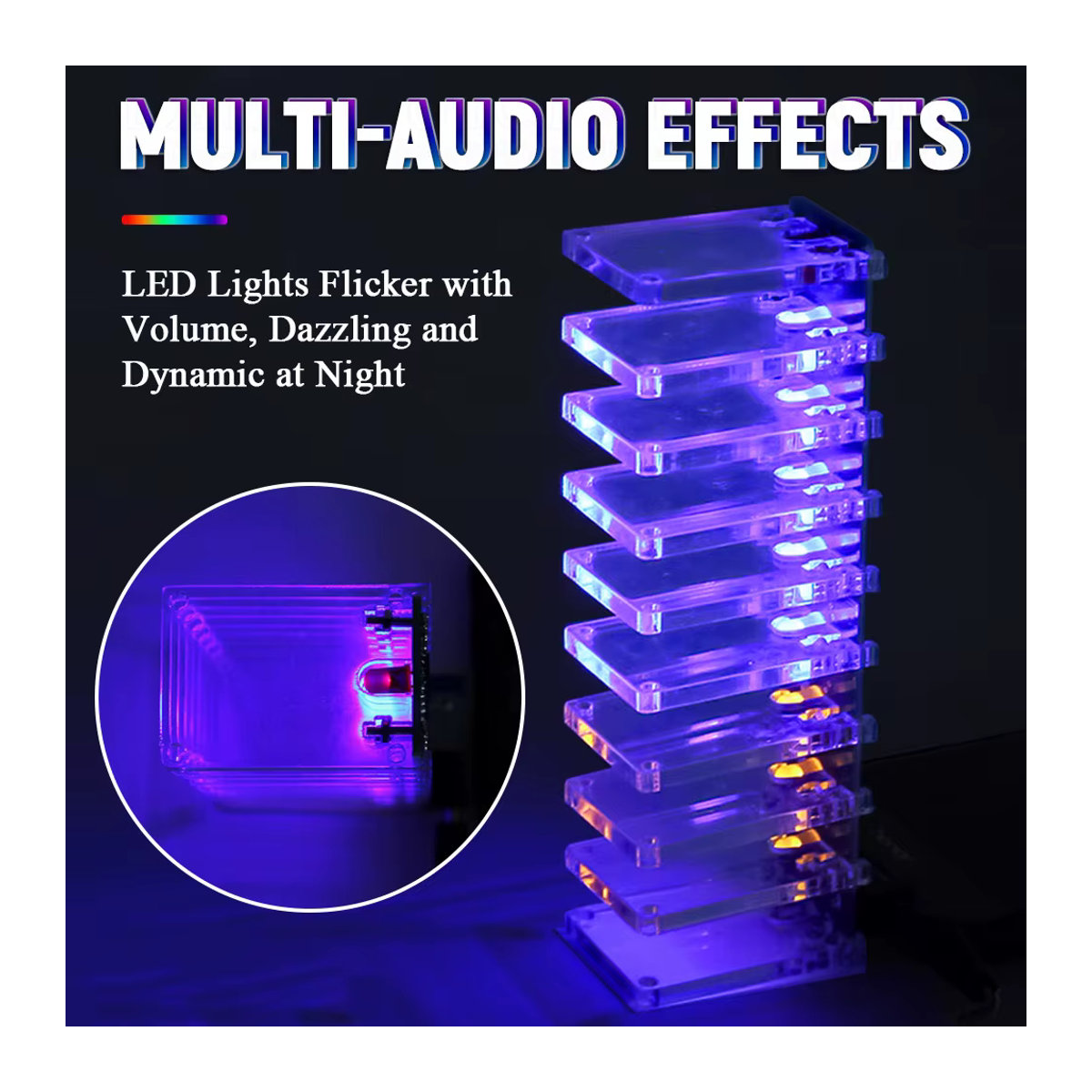 UICPAL DIY LED Musik Spektrum Audio Display Kit mit Kristallspalte und LM358 LM339 Chips, mehrfarbig - Bild 3