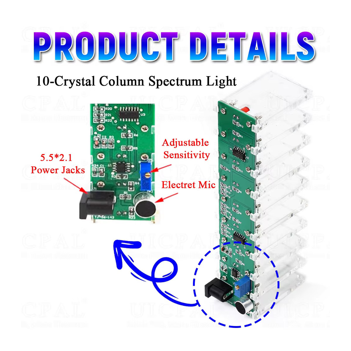 UICPAL DIY LED Musik Spektrum Audio Display Kit mit Kristallspalte und LM358 LM339 Chips, mehrfarbig - Bild 4