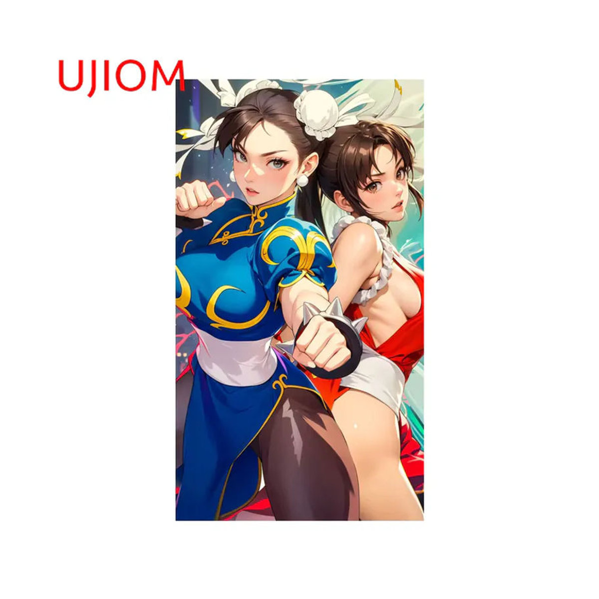UJIOM Wandaufkleber Chunli Mai Shiranui Fighter als wasserdichte DIY Dekoration für Wohnzimmer und Küchenschränke, mehrfarbig - Bild 2