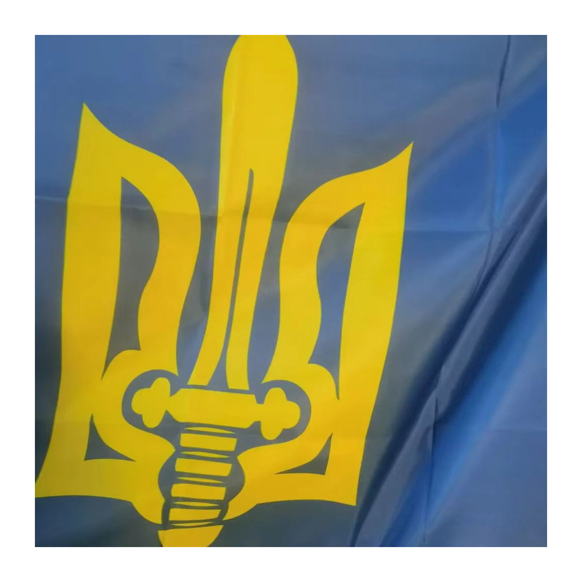 Ukrainische Flagge als Hausbanner mit Ösen aus Polyester, Blau, B/H: 150 x 90 cm - Bild 3