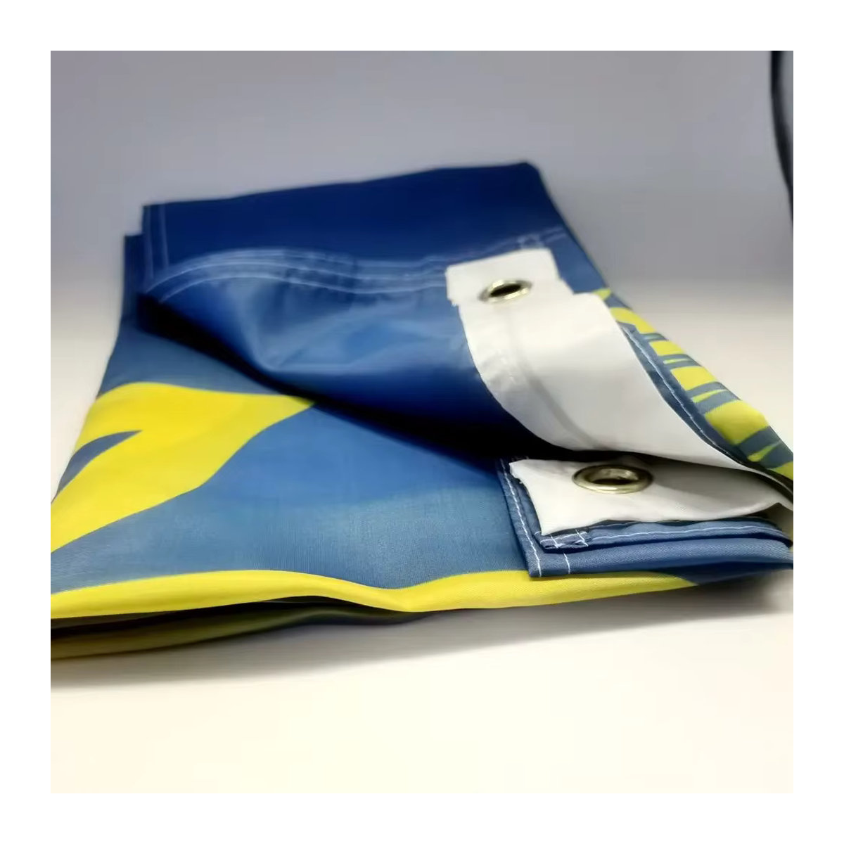 Ukrainische Flagge als Hausbanner mit Ösen aus Polyester, Blau, B/H: 150 x 90 cm - Bild 4