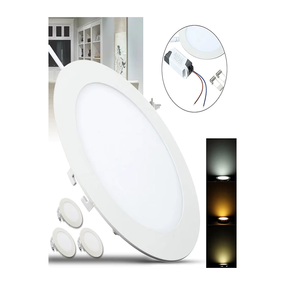 Ultradünnes LED-Deckeneinbau-Downlight als integriertes Panel-Licht in runder oder quadratischer Form - Bild 5