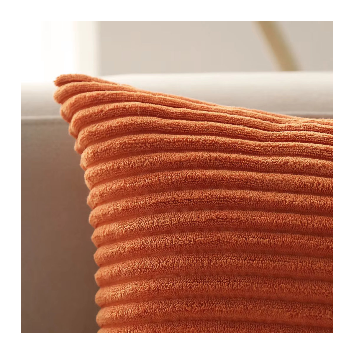 Ultraweicher Cord-Kissenbezug von CANIRICA in Orange, rechteckig, B/H: 50 x 30 cm - Bild 6
