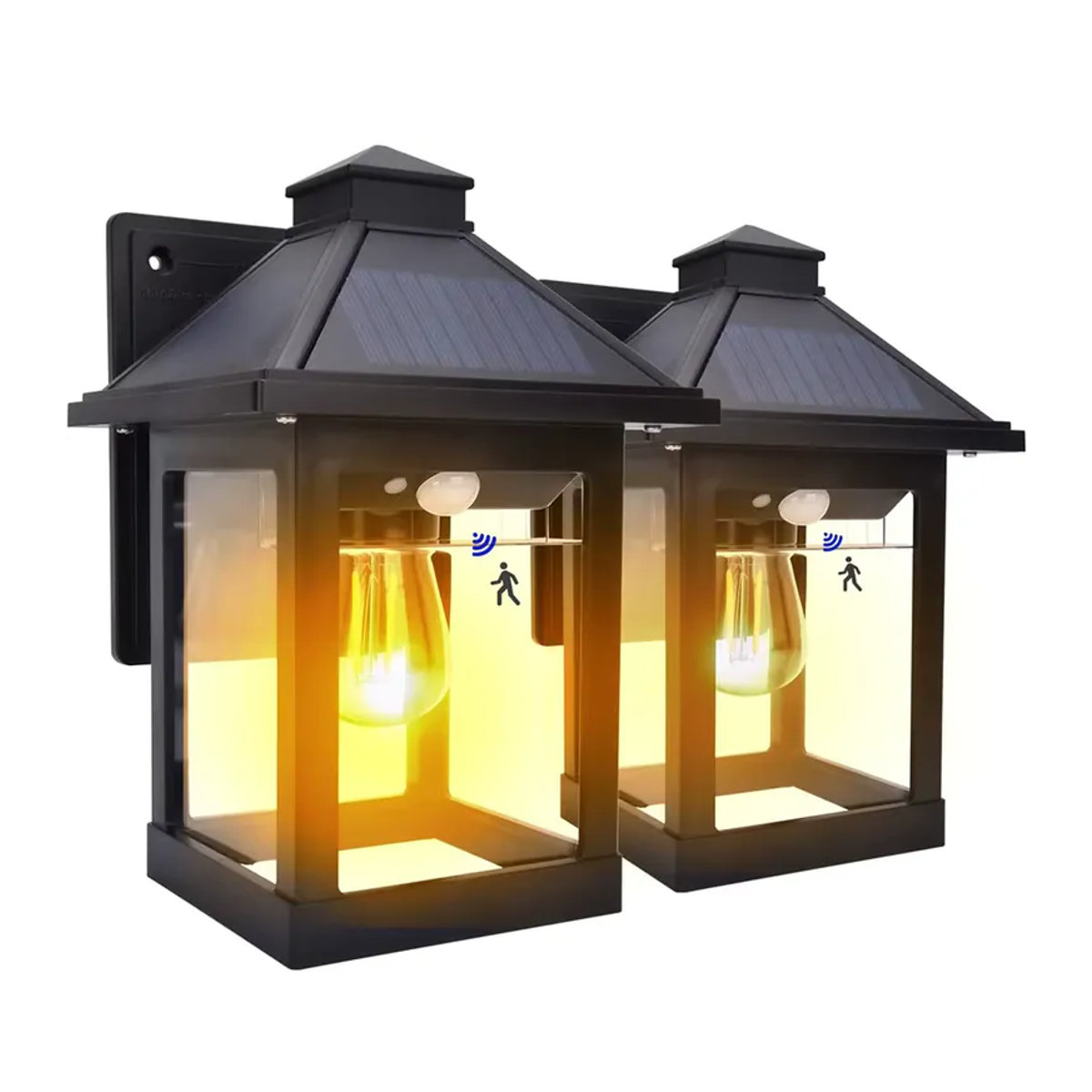 UMEXUS Solar-Wandleuchte für den Außenbereich, LED Wandleuchte in Schwarz, Klassisches Design aus Kunststoff, Wasserdicht mit automatischem Ein-/Ausschalter für Garten, Haus und Terrasse - Bild 7