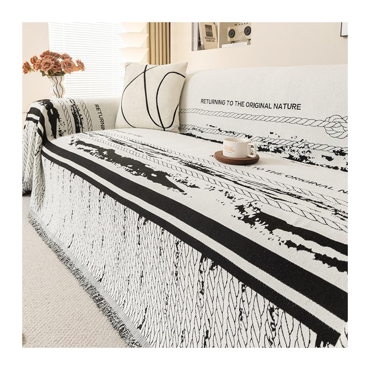 Universal Sofabezug aus Chenille für ganzjähriges Schutz, B/B: 180 x 130 cm - Bild 1