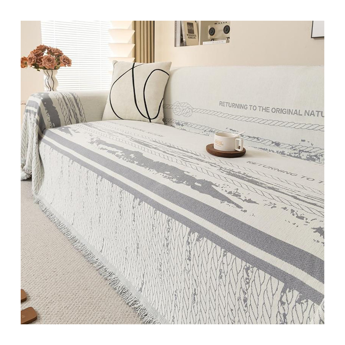 Universal Sofabezug aus Chenille für ganzjähriges Schutz, B/B: 180 x 130 cm - Bild 2