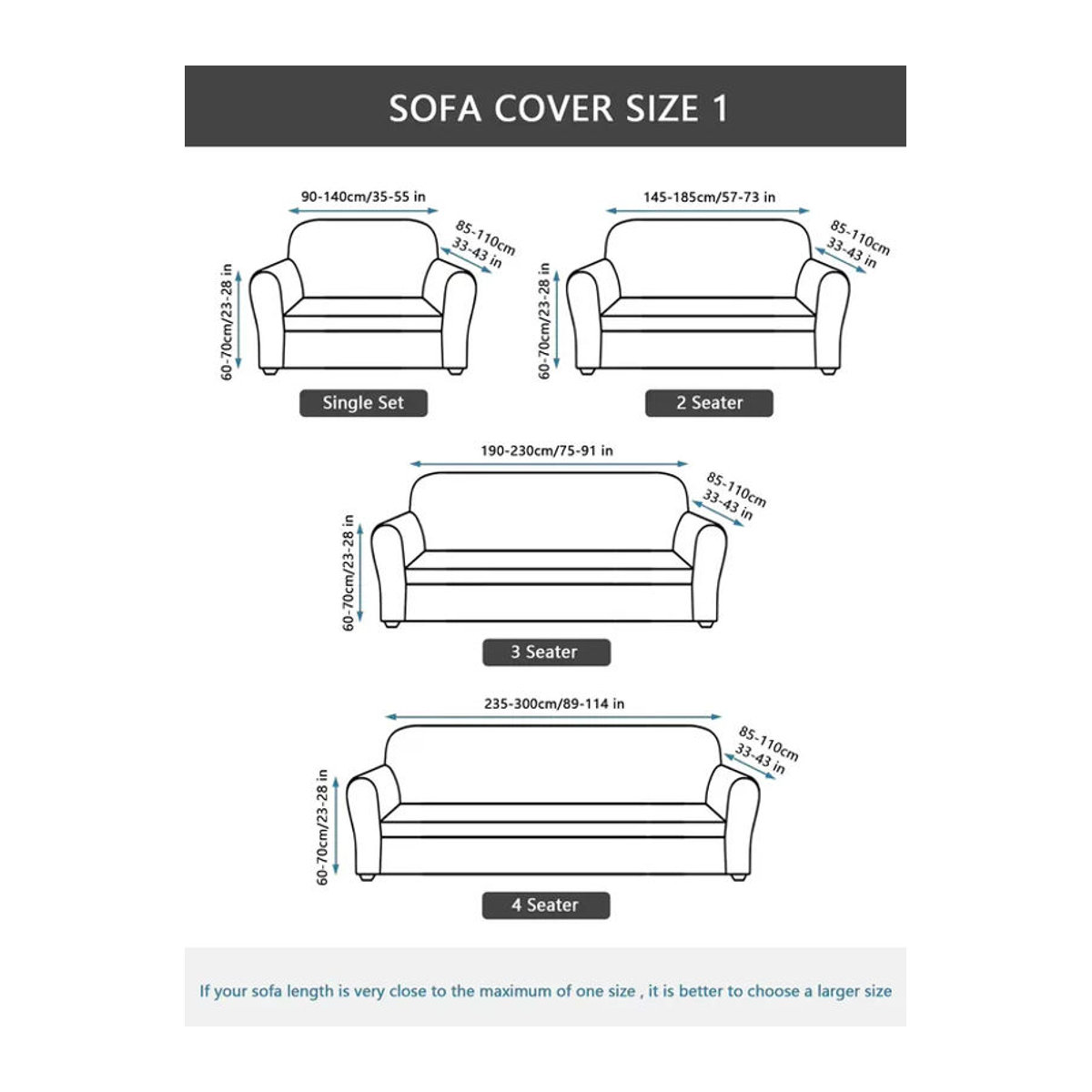 Universeller Stretch Sofa Schonbezug für 1 bis 4 Sitzer mit Rock zum Schutz deiner Couch - Bild 2