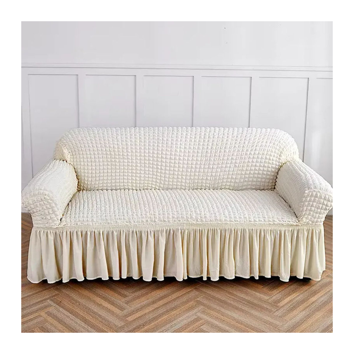 Universeller Stretch Sofa Schonbezug für 1 bis 4 Sitzer mit Rock zum Schutz deiner Couch - Bild 6