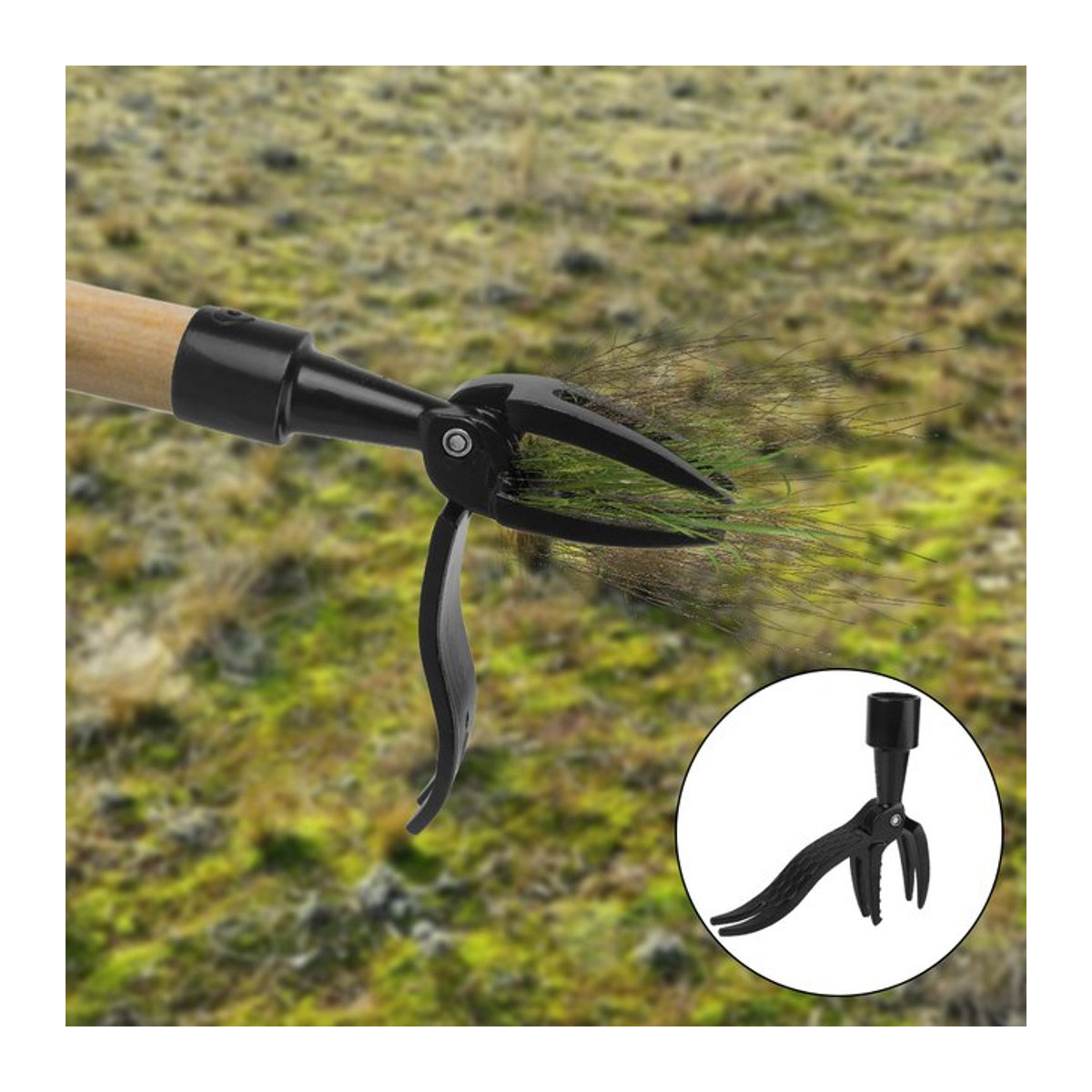 Unkrautstecher mit Fußpedal und Ersatzklaue in Schwarz zur Wurzelentfernung für die Gartenarbeit - Bild 1