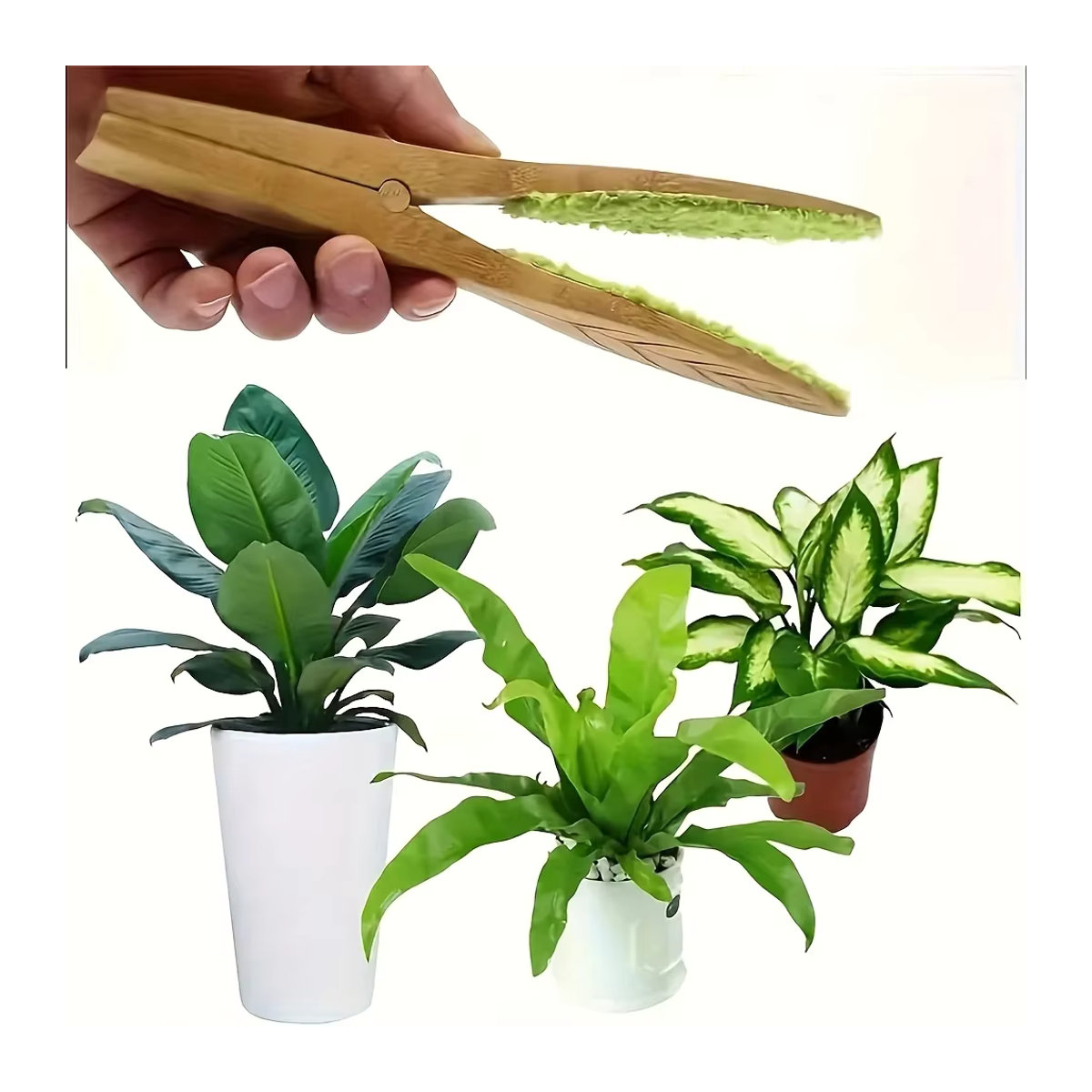 Untior Handheld Blattreinigung-Zange aus Holz für die Pflanzenpflege und Gartenarbeit in Grün - Bild 4