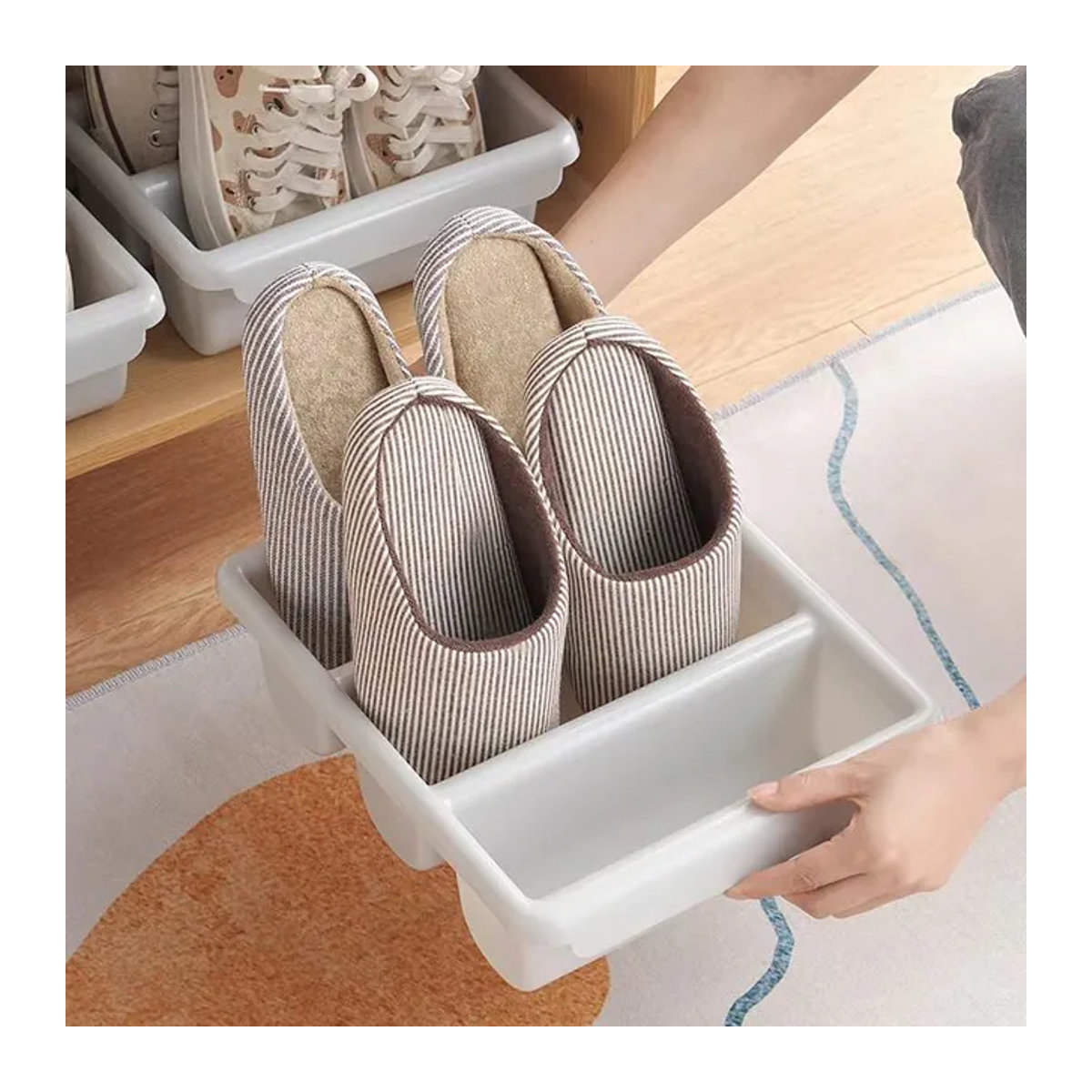 Untior M-Typ Schuhregal in Weiß aus Kunststoff im skandinavischen Design - Bild 1