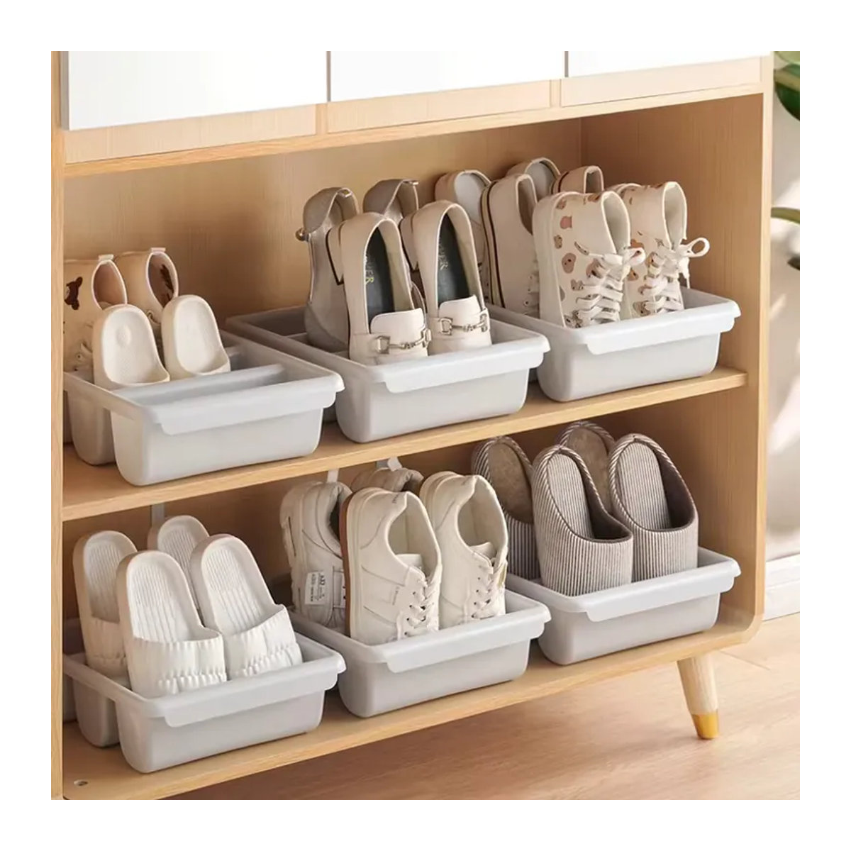 Untior M-Typ Schuhregal in Weiß aus Kunststoff im skandinavischen Design - Bild 3