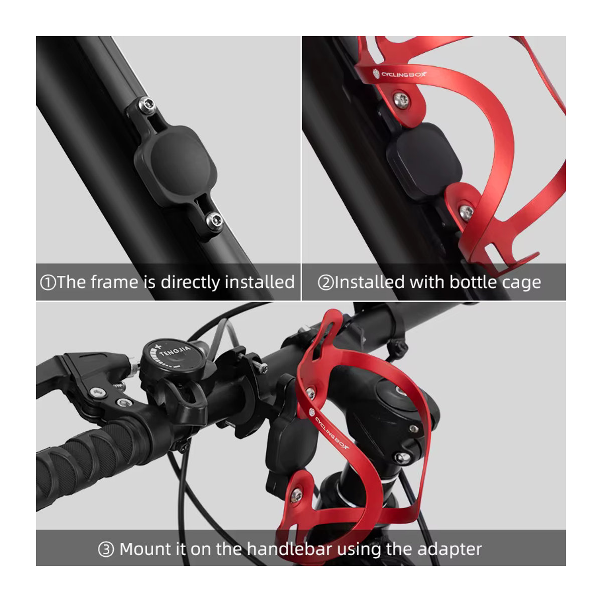 Untoom Universelle Fahrrad-Tracker-Halterung mit Schutzhülle für Apple AirTag in Orange und Bunt - Bild 3