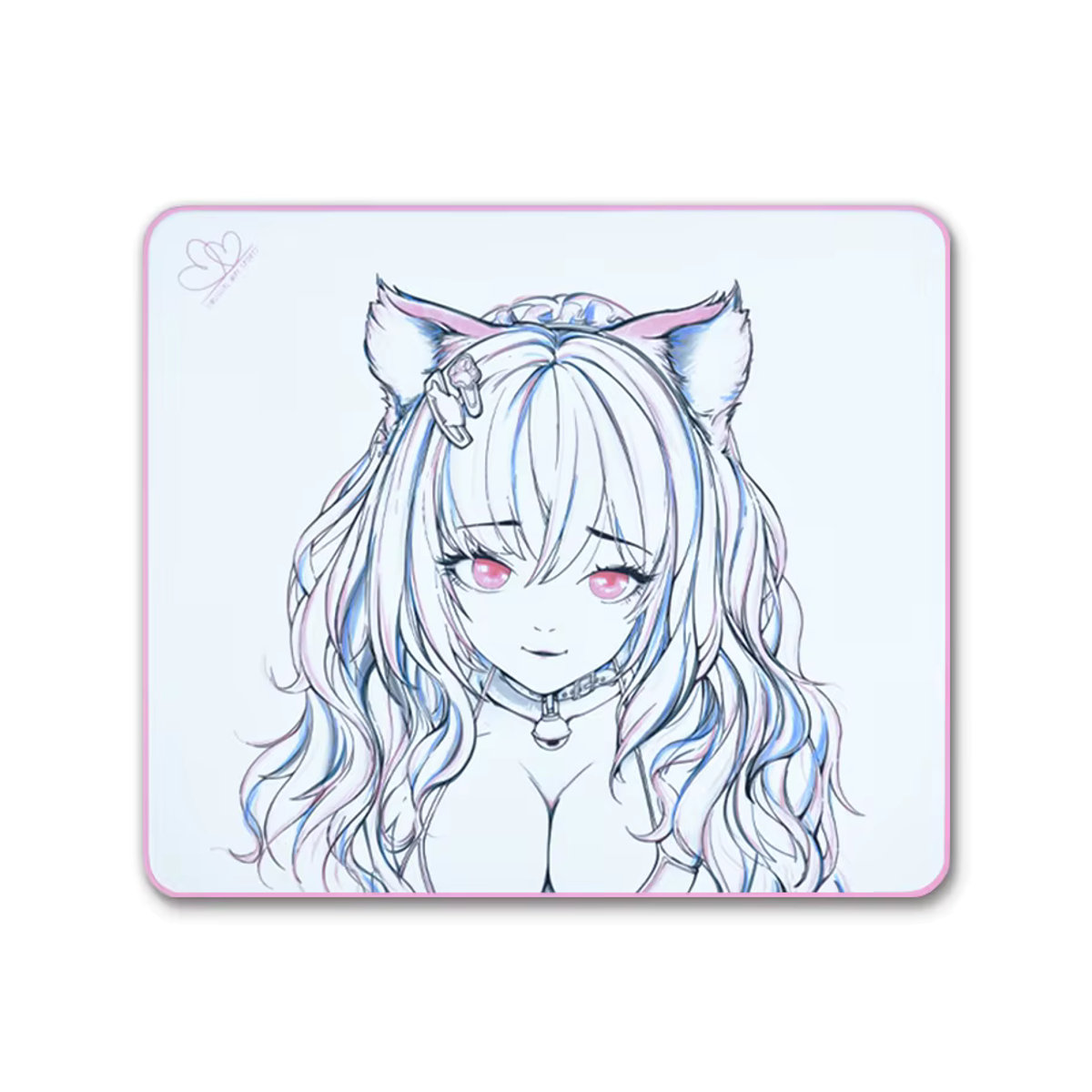 Unusual Way Neko Sports Gaming Mousepad mit Poron-Substrat und Plüschstoff in Weiß - Bild 4