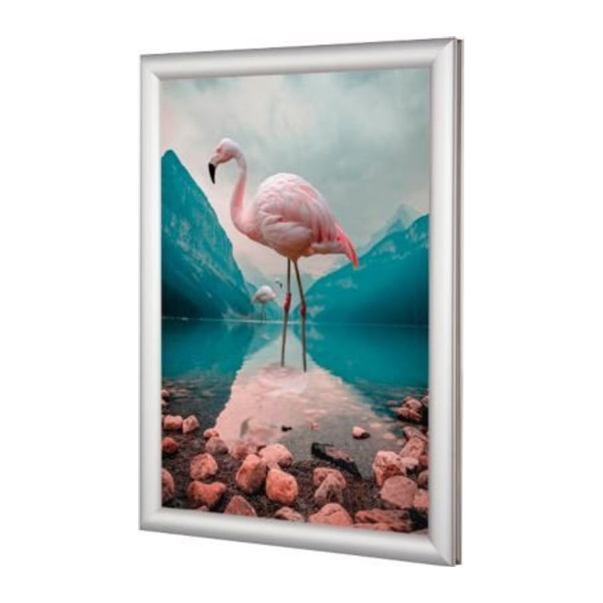 Update Display EasyFix-Klapprahmen DIN A4 mit 25 mm Profil und Gehrung, selbstklebend, silber - Bild 1
