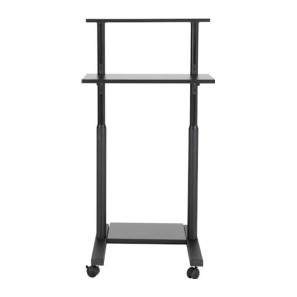 Update Display mobile Arbeitsstation Modern Schwarz höhenverstellbar mit Laufrollen und Feststellbremse - Bild 1