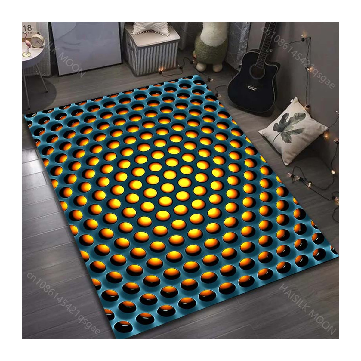 UQIDEHOME Personalisierter 3D Teppich mit Punktdruck in Mehrfarbig, B/T: 60 x 40 cm - Bild 2