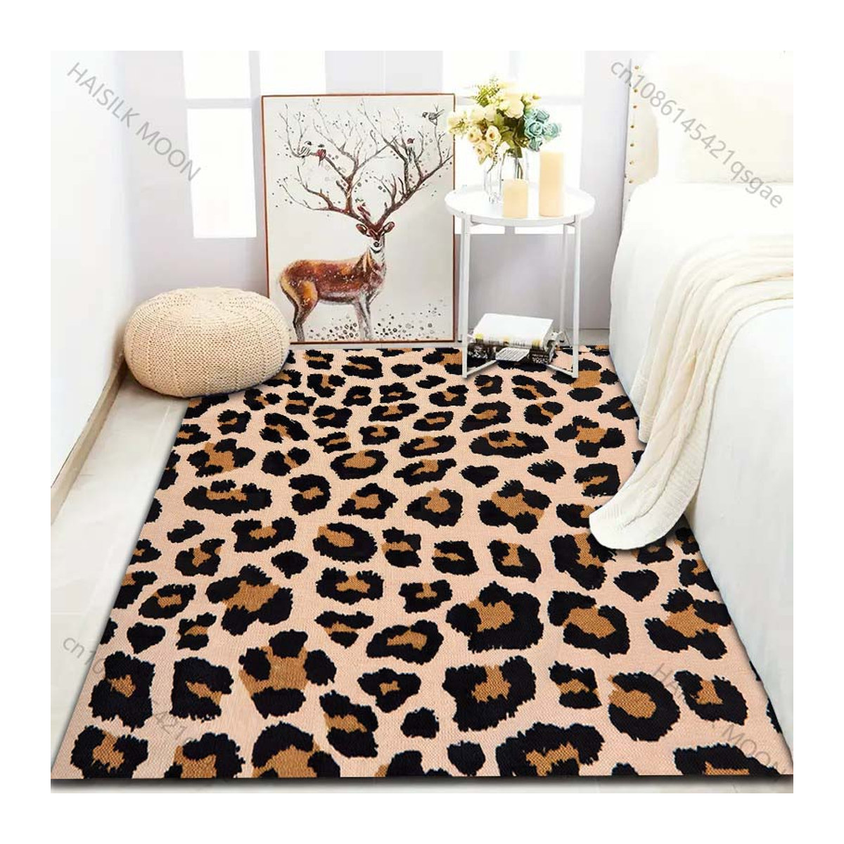 UQIDEHOME Teppich mit Leopardenmuster, rutschfest, B/B/H: 80 x 140 cm - Bild 1