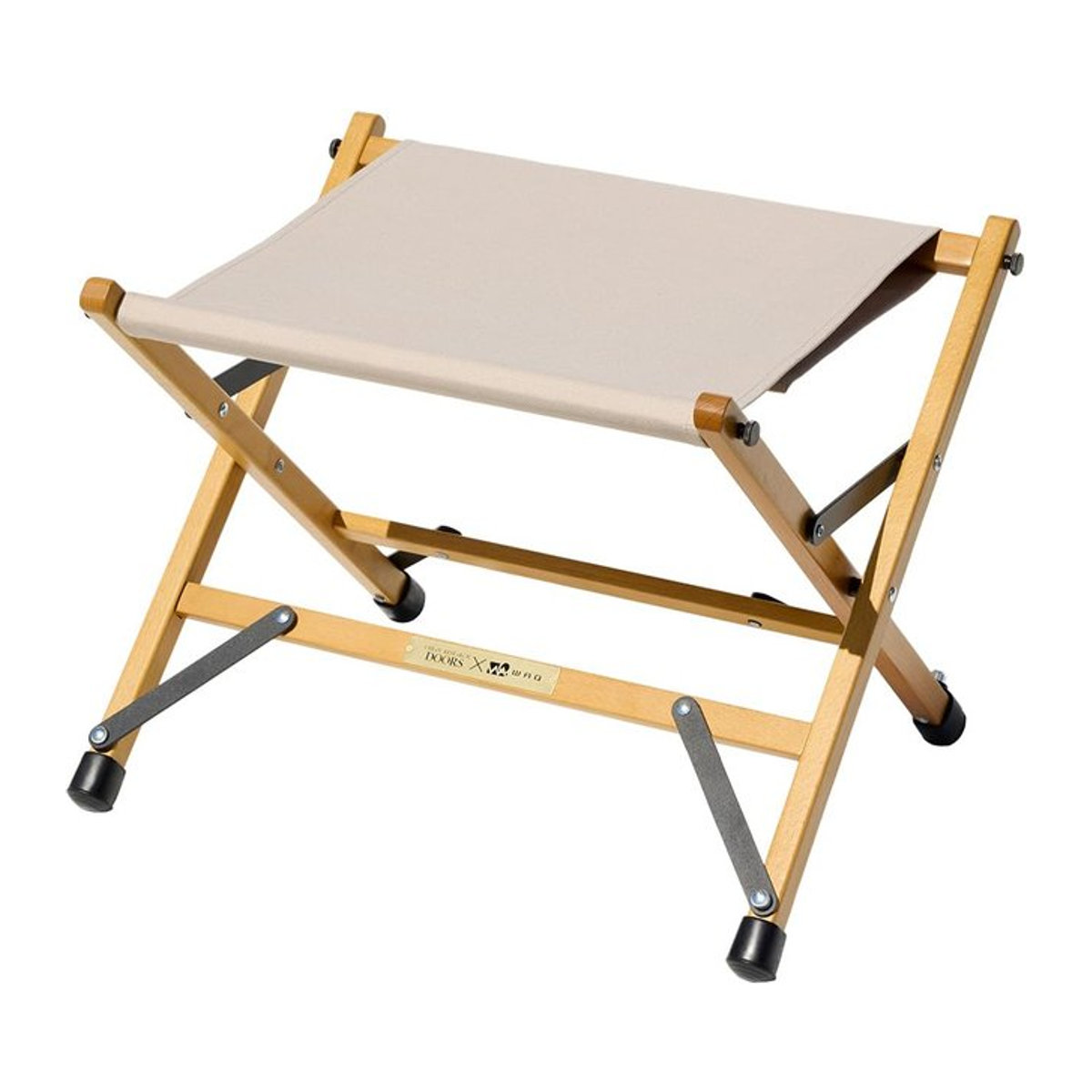 URBAN RESEARCH DOORS x WAQ Klappbarer Holzhocker für Camping und Outdoor in Beige - Bild 1