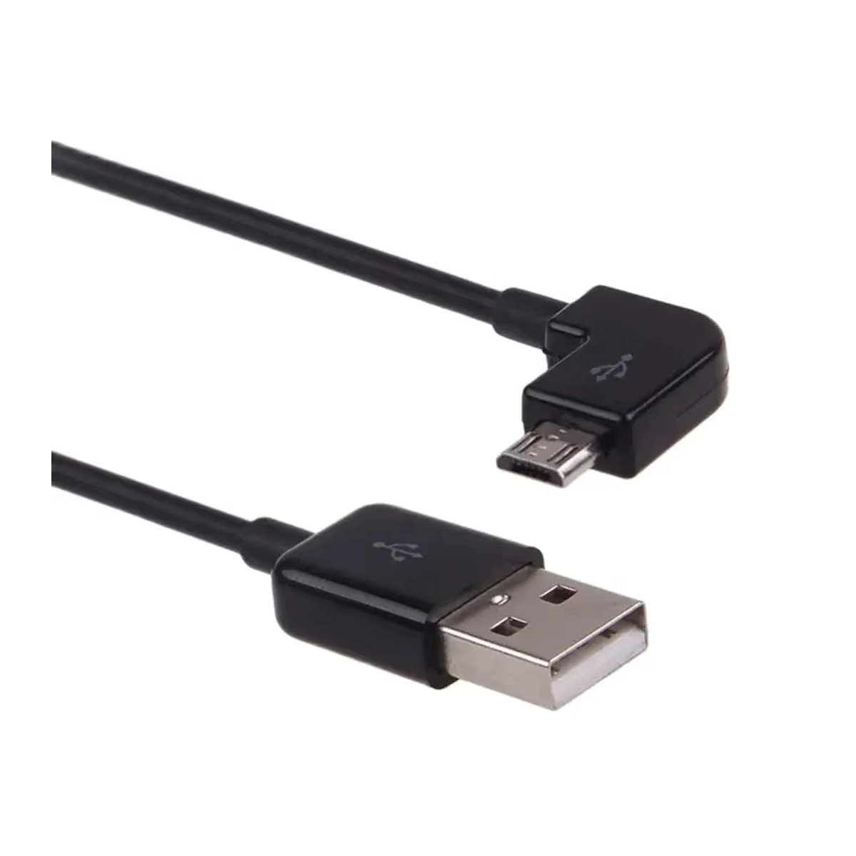 USBO USB 2.0 auf Micro USB Ladekabel mit 90 Grad Winkel in Schwarz - Bild 4