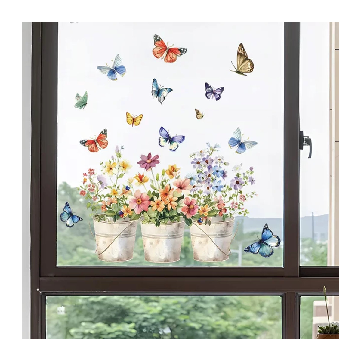 UV-Fensteraufkleber Schmetterling in Multicolor für Blumentopf und Dekoration aus Eisen - Bild 1