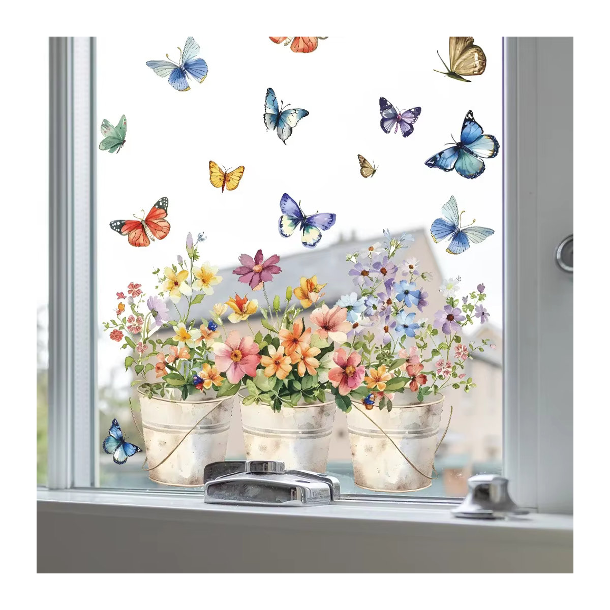 UV-Fensteraufkleber Schmetterling in Multicolor für Blumentopf und Dekoration aus Eisen - Bild 2