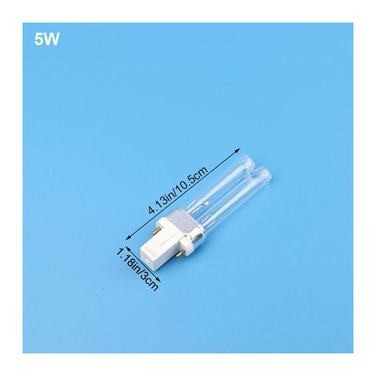 UVC Sterilisationslampe für Aquarium und Teich mit G23 Sockel, 5W LED UV-Röhre in H-Form, Kaltweiß, Glas - Bild 1