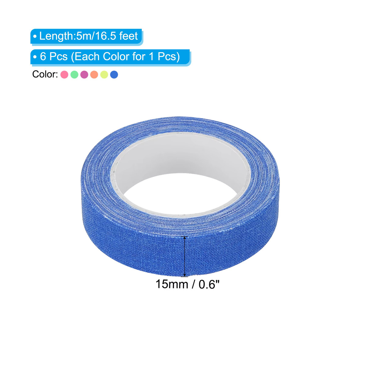 UXCELL Neon-Gafferband Set aus 6 Rollen, mehrfarbiges fluoreszierendes UV-Schwarzlicht-Leuchtband für Partys - Bild 2