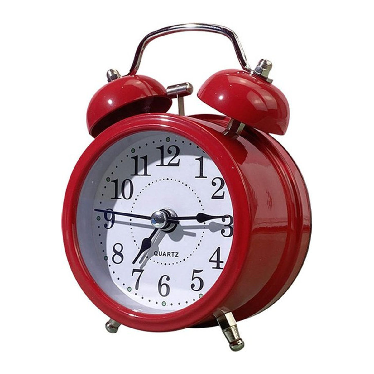Vainlla Souffle Retro Wecker aus Metall in Rot mit doppelter Glocke und Schlummerfunktion, analoger Vintage Wecker für Kinderzimmer und Dekoration, B/T/H: 5,3 x 5,3 x 12,2 cm - Bild 1