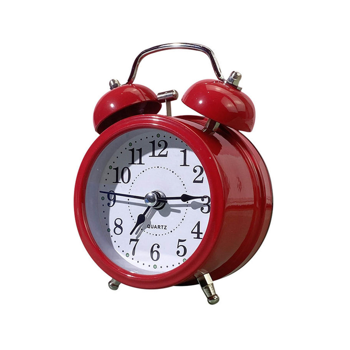 Vainlla Souffle Retro Wecker aus Metall in Rot mit doppelter Glocke und Schlummerfunktion, analoger Vintage Wecker für Kinderzimmer und Dekoration, B/T/H: 5,3 x 5,3 x 12,2 cm - Bild 2