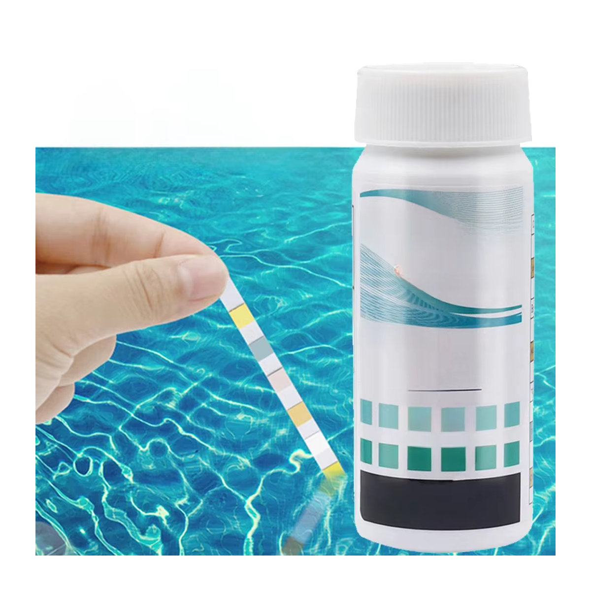 VAKIND 7 in 1 Schwimmbad Teststreifen zur Messung von pH-Wert, Chlor, Alkalinität und Härte in Bunt - Bild 5